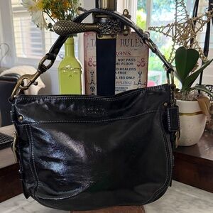 Coach Zoe Patent Leather Hobo Shoulder Bag #12735